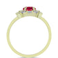 Inel din Argint 925 Placat cu Aur ( 2.44 grame ) cu Rubin Malagasy și Zircon Alb 2.03 Carate