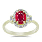 Inel din Argint 925 Placat cu Aur ( 2.44 grame ) cu Rubin Malagasy și Zircon Alb 2.03 Carate