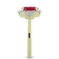 Inel din Argint 925 Placat cu Aur ( 2.44 grame ) cu Rubin Malagasy și Zircon Alb 2.03 Carate