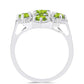 Inel din Argint 925 ( 3.51 grame ) cu Peridot Changbai și Topaz Alb 2.13 Carate