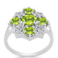 Inel din Argint 925 ( 3.51 grame ) cu Peridot Changbai și Topaz Alb 2.13 Carate