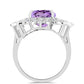 Inel din Argint 925 ( 6.37 grame ) cu Ametist Rose de France și Topaz Alb 5.86 Carate