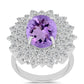 Inel din Argint 925 ( 6.37 grame ) cu Ametist Rose de France și Topaz Alb 5.86 Carate