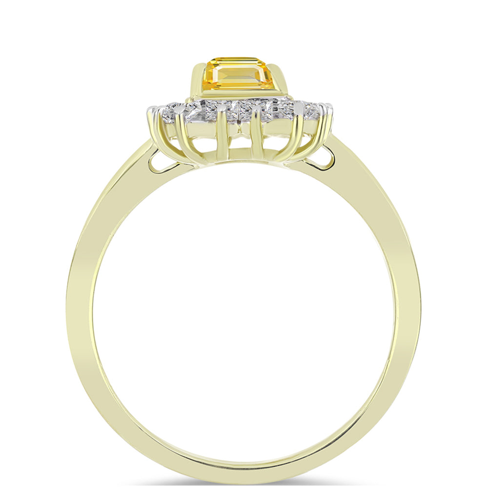 Inel din Argint 925 Placat cu Aur ( 2.72 grame ) cu Safir Rosebery Galben și Topaz Alb 2.11 Carate 2 