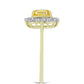 Inel din Argint 925 Placat cu Aur ( 2.72 grame ) cu Safir Rosebery Galben și Topaz Alb 2.11 Carate