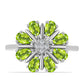 Inel din Argint 925 ( 3.49 grame ) cu Peridot Changbai și Topaz Alb 1.7 Carate