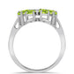 Inel din Argint 925 ( 3.49 grame ) cu Peridot Changbai și Topaz Alb 1.7 Carate