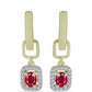 Cercei din Argint 925 Placat cu Aur ( 3.97 grame ) cu Rubin Malagasy și Topaz Alb 1.31 Carate