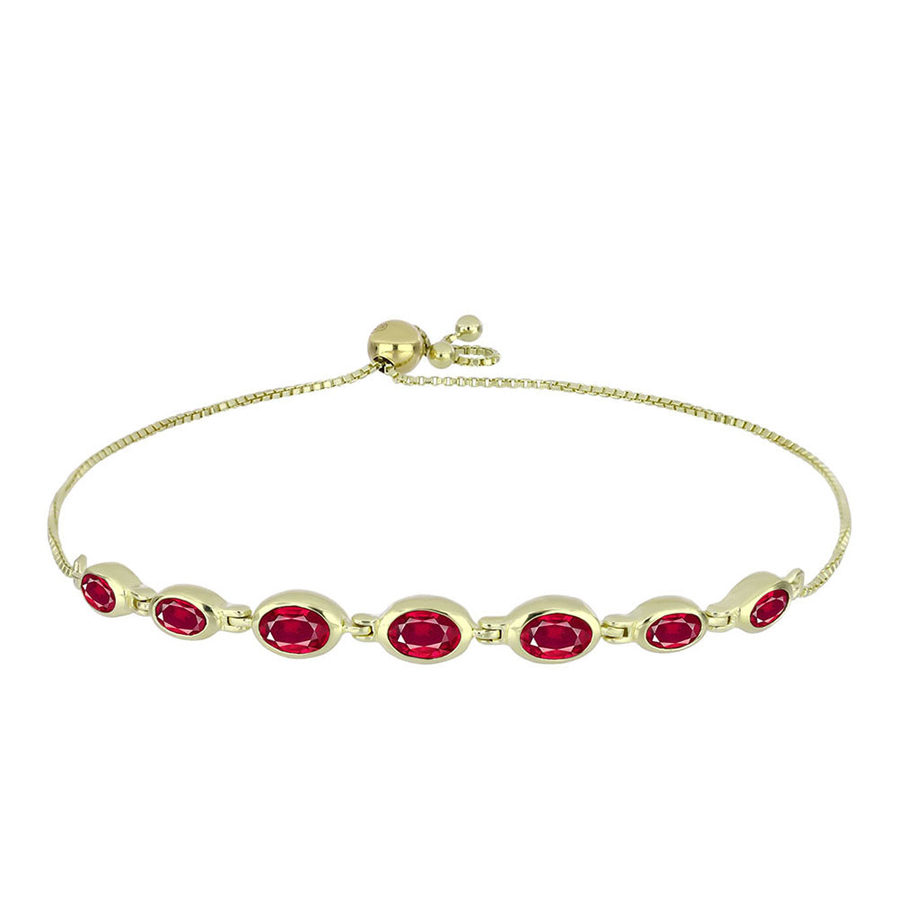 Brățară din Argint 925 Placat cu Aur ( 5.35 grame ) cu Rubin Malagasy 3.51 Carate