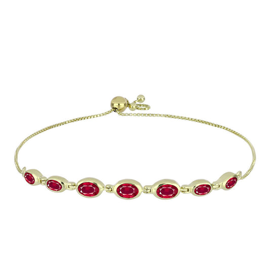 Brățară din Argint 925 Placat cu Aur ( 5.35 grame ) cu Rubin Malagasy 3.51 Carate