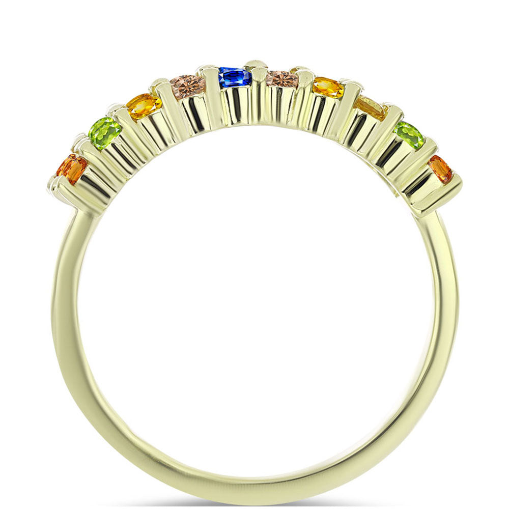 Inel din Argint 925 Placat cu Aur ( 3.56 grame ) cu Safir Rosebery Curcubeu 1.33 Carate