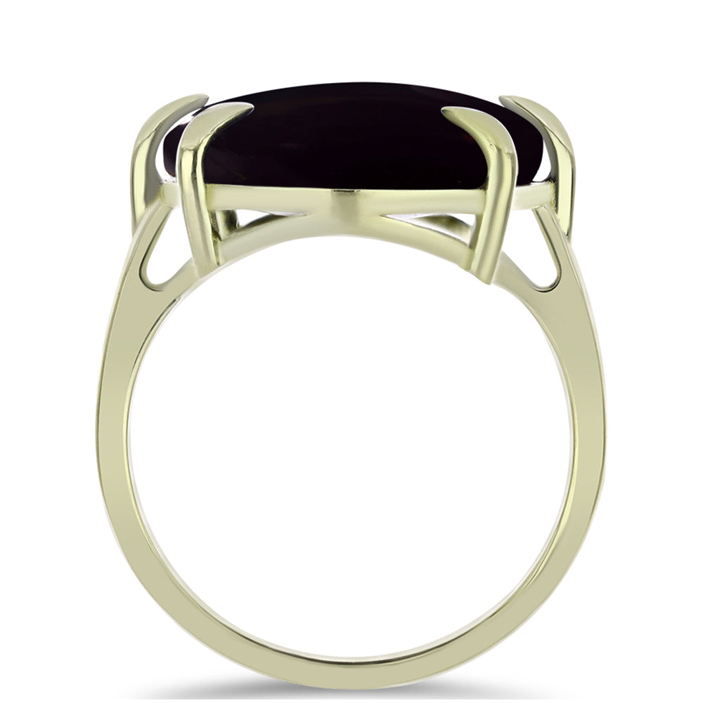Inel din Argint 925 Placat cu Aur ( 3.15 grame ) cu Onix Negru Suwar 16.74 Carate