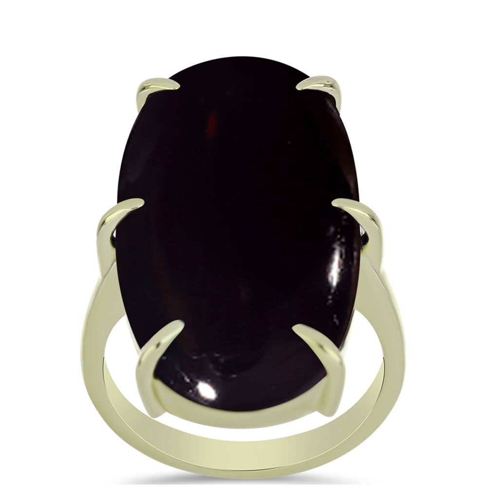 Inel din Argint 925 Placat cu Aur ( 3.15 grame ) cu Onix Negru Suwar 16.74 Carate 3 