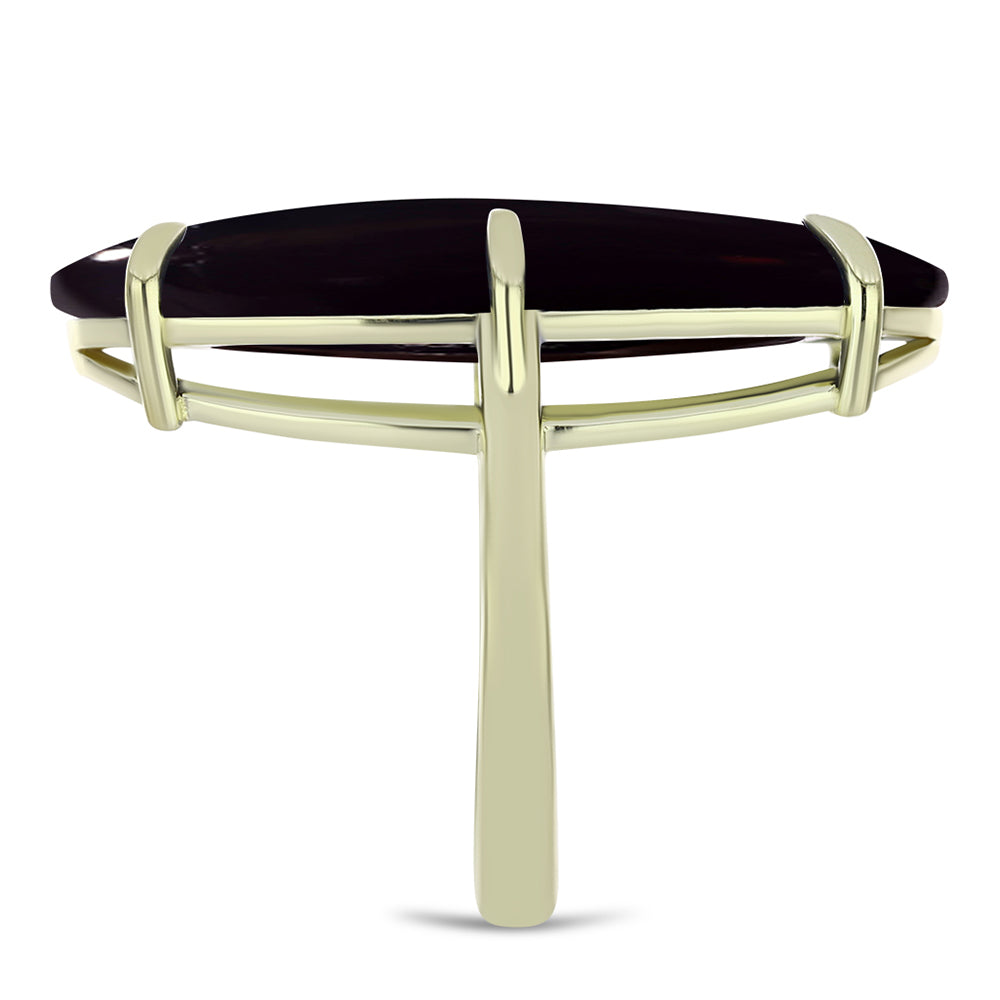 Inel din Argint 925 Placat cu Aur ( 3.15 grame ) cu Onix Negru Suwar 16.74 Carate