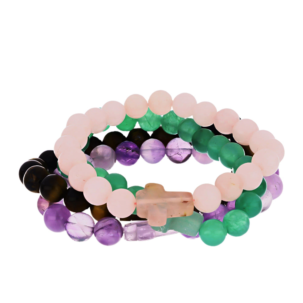 Cruce Set din Pepită ( 72.24 grame ) cu Ametist Marocan și Ochi de Tigru 361.22 Carate ( Brățară ) 2 