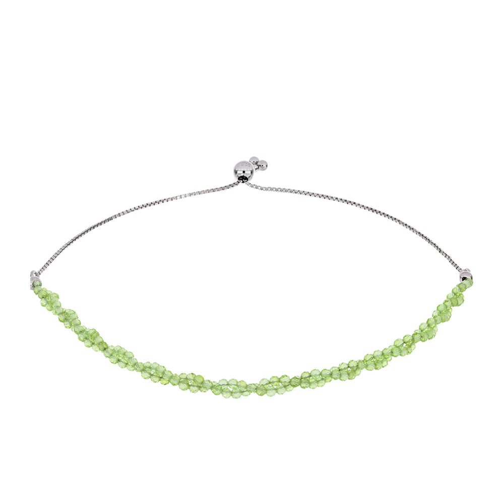 Brățară din Argint 925 ( 1.94 grame ) cu Peridot Changbai 9.9 Carate 1 