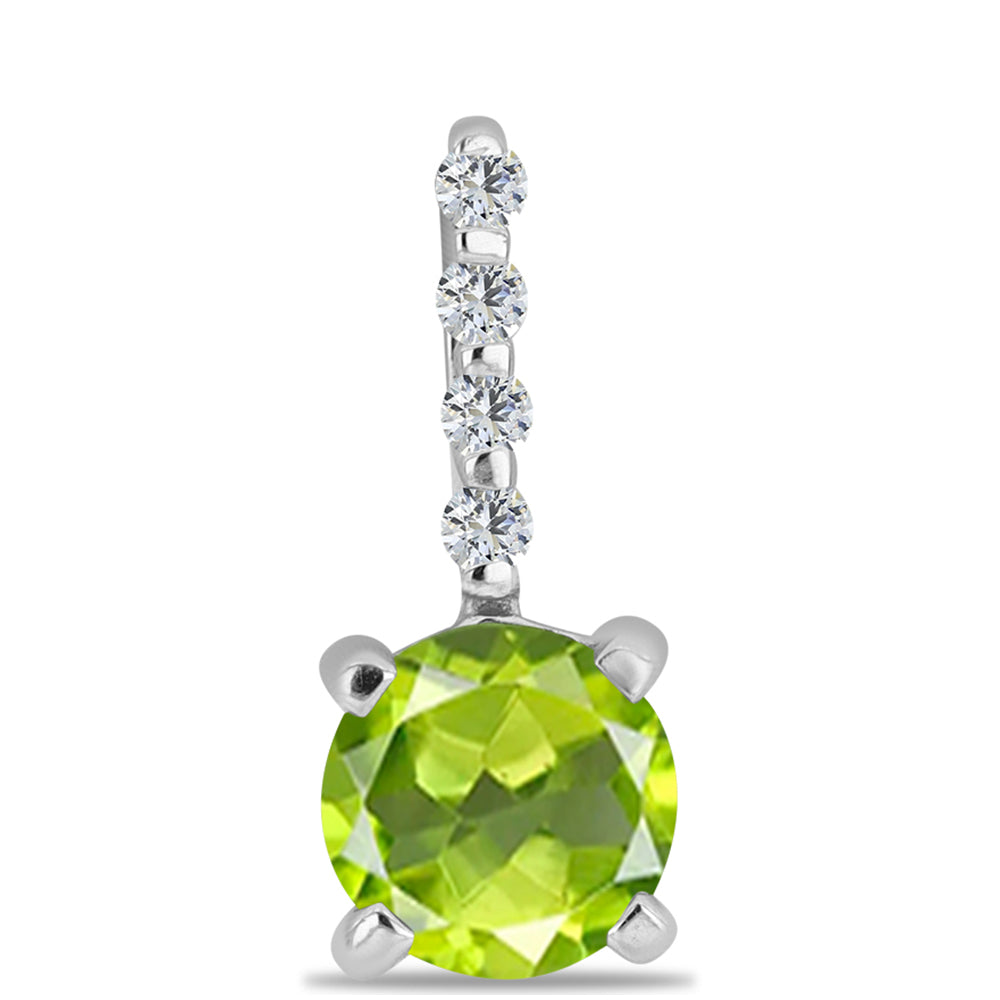 Pandantiv din Argint 925 ( 0.5 grame ) cu Peridot Changbai și Topaz Alb 0.97 Carate 1 