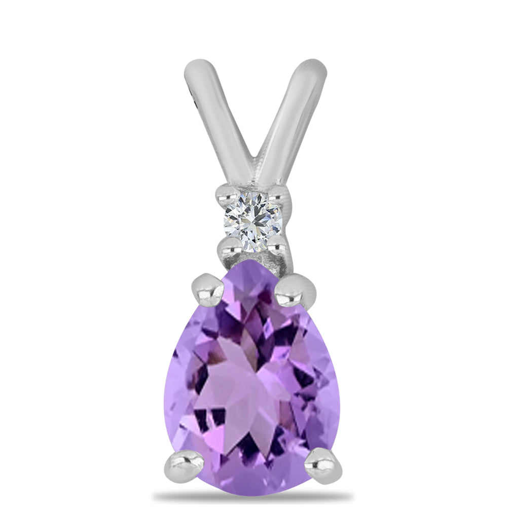 Pandantiv din Argint 925 ( 0.67 grame ) cu Ametist Rose de France și Topaz Alb 0.96 Carate 1 