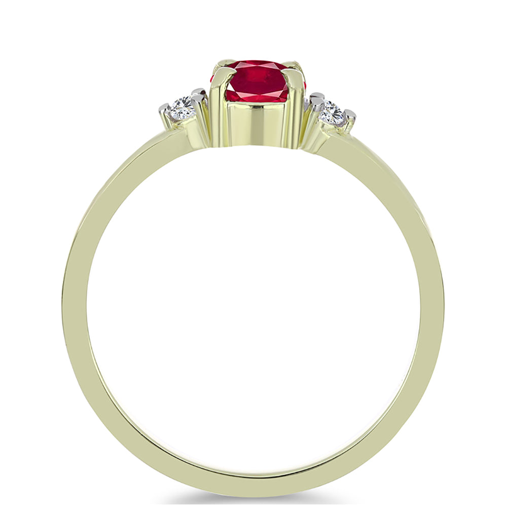 Inel din Argint 925 Placat cu Aur ( 1.8 grame ) cu Rubin Malagasy și Topaz Alb 0.81 Carate 3 