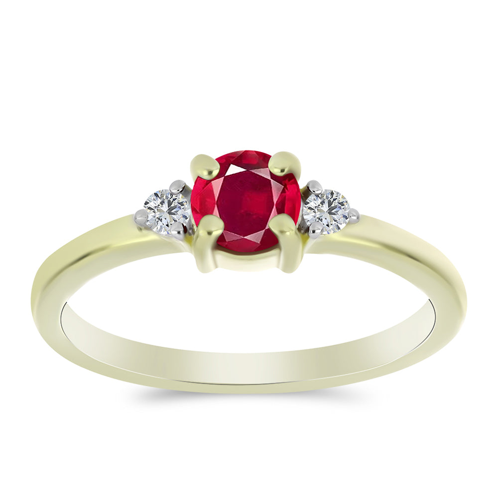 Inel din Argint 925 Placat cu Aur ( 1.8 grame ) cu Rubin Malagasy și Topaz Alb 0.81 Carate 1 