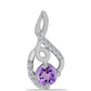 Pandantiv din Argint 925 ( 1 grame ) cu Ametist Rose de France și Topaz Alb 0.54 Carate