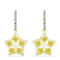 Cercei din Argint 925 Placat cu Aur ( 2.99 grame ) cu Safir Rosebery Galben și Zircon Alb 1.64 Carate