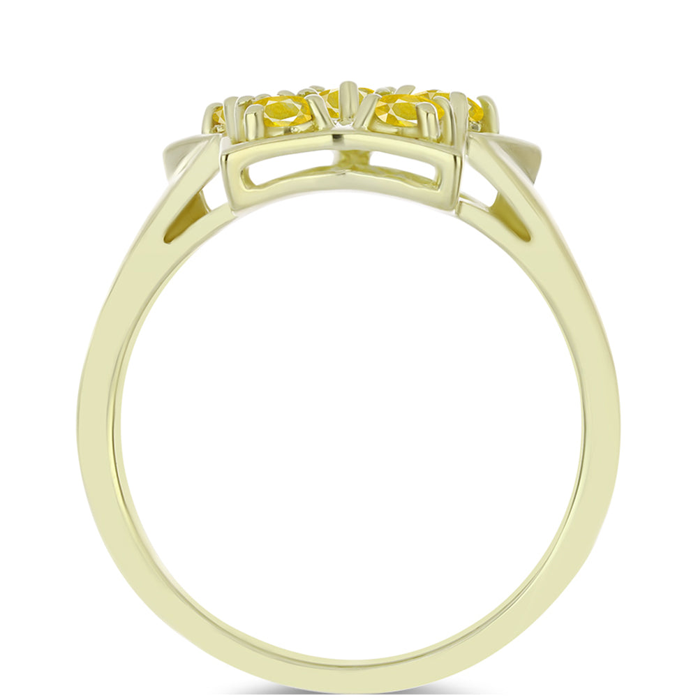 Inel din Argint 925 Placat cu Aur ( 2.97 grame ) cu Safir Rosebery Galben 0.63 Carate 2 