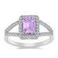 Inel din Argint 925 ( 2.56 grame ) cu Ametist Rose de France și Topaz Alb 1.97 Carate