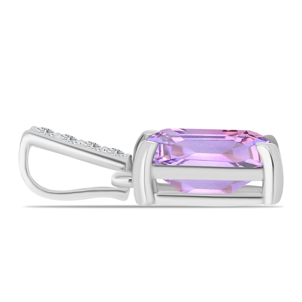 Pandantiv din Argint 925 ( 0.86 grame ) cu Ametist Rose de France și Topaz Alb 2.14 Carate 2 