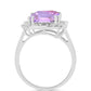 Inel din Argint 925 ( 4.29 grame ) cu Ametist Rose de France și Topaz Alb 6.97 Carate