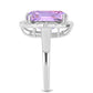 Inel din Argint 925 ( 4.29 grame ) cu Ametist Rose de France și Topaz Alb 6.97 Carate