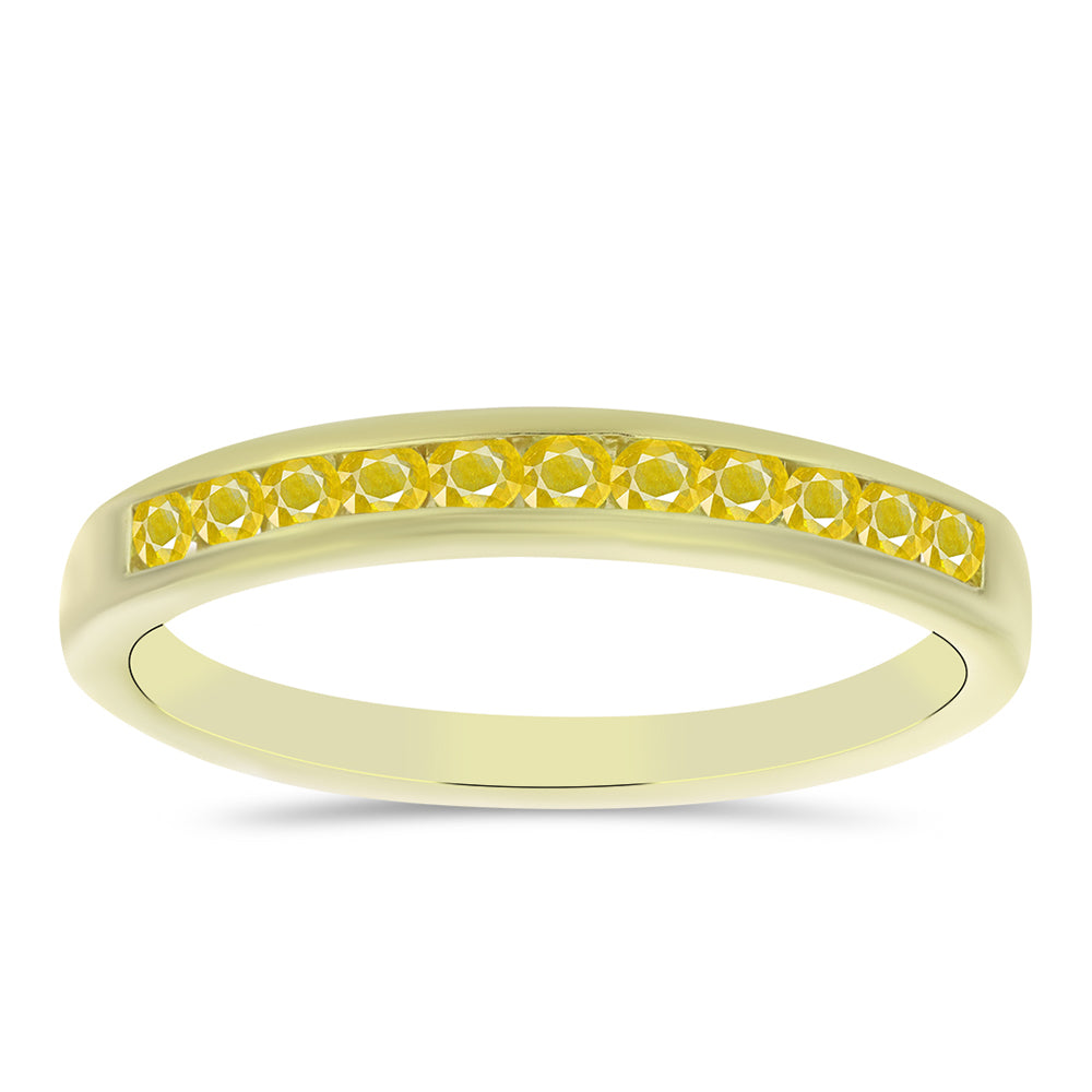 Inel din Argint 925 Placat cu Aur ( 1.89 grame ) cu Safir Rosebery Galben 0.45 Carate 1 