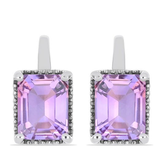 Cercei din Argint 925 ( 4.15 grame ) cu Ametist Rose de France 4.5 Carate