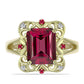 Inel din Argint 925 Placat cu Aur ( 3.83 grame ) cu Rubin Malagasy și Topaz Alb 4.97 Carate