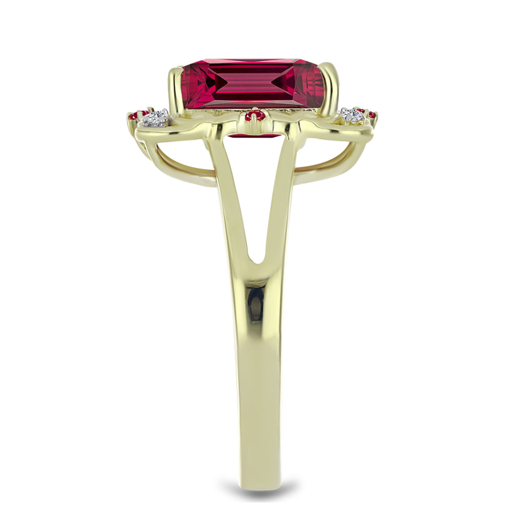 Inel din Argint 925 Placat cu Aur ( 3.83 grame ) cu Rubin Malagasy și Topaz Alb 4.97 Carate 4 