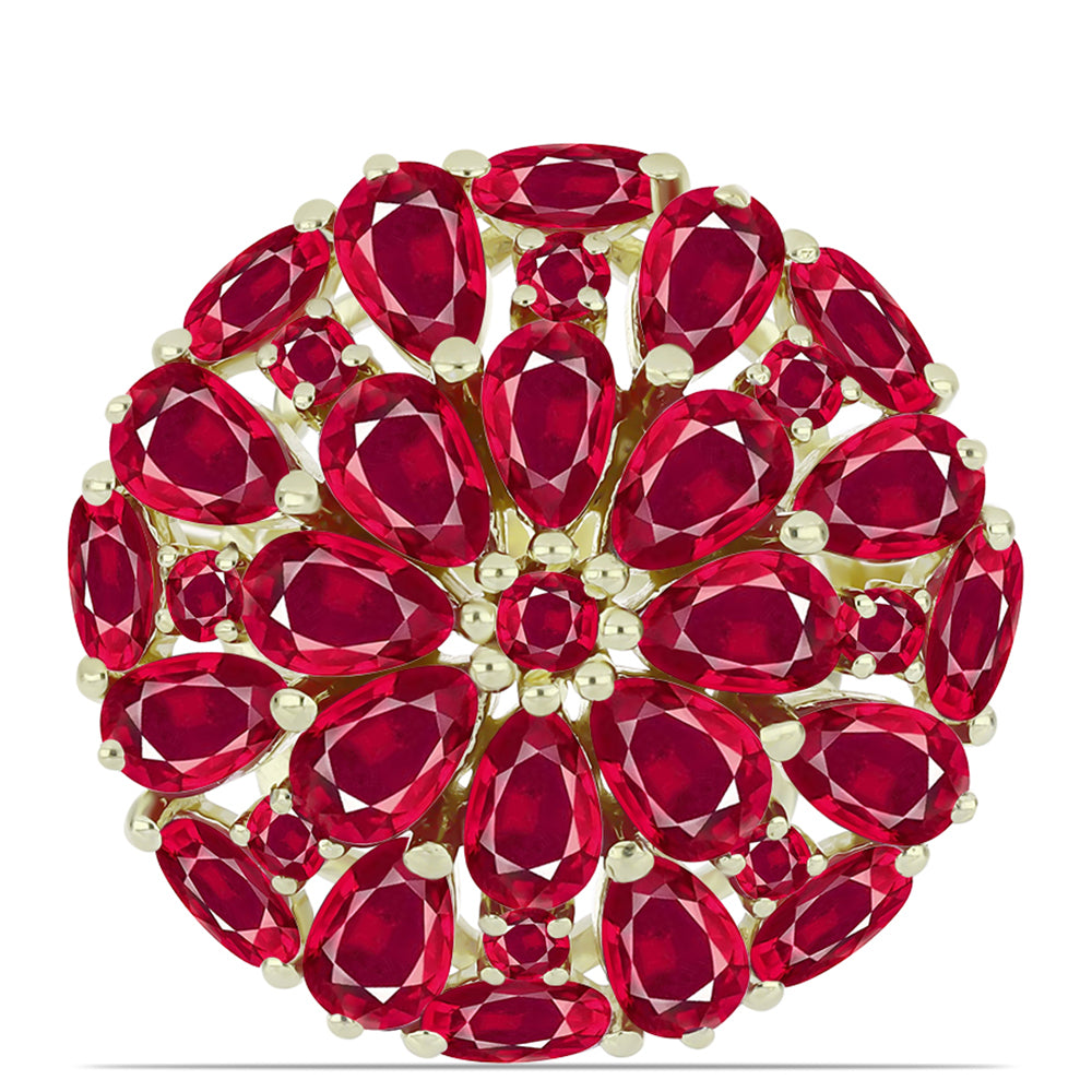 Inel din Argint 925 Placat cu Aur ( 4.33 grame ) cu Rubin Malagasy 6.39 Carate 1 