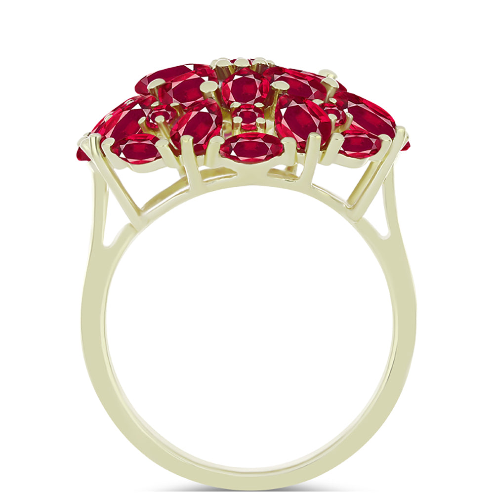 Inel din Argint 925 Placat cu Aur ( 4.33 grame ) cu Rubin Malagasy 6.39 Carate 2 