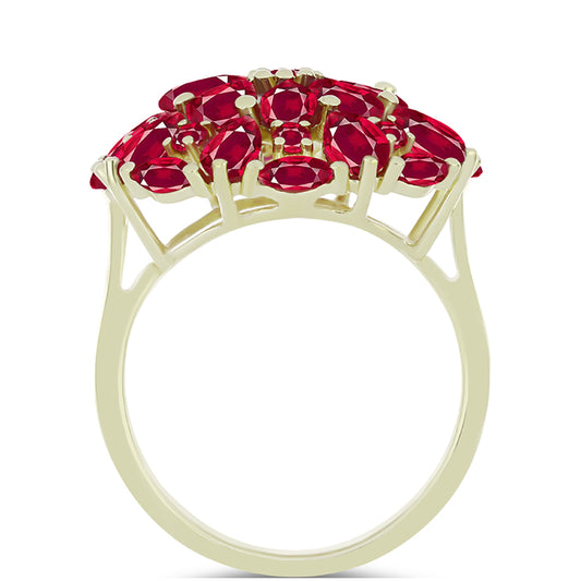 Inel din Argint 925 Placat cu Aur ( 4.33 grame ) cu Rubin Malagasy 6.39 Carate