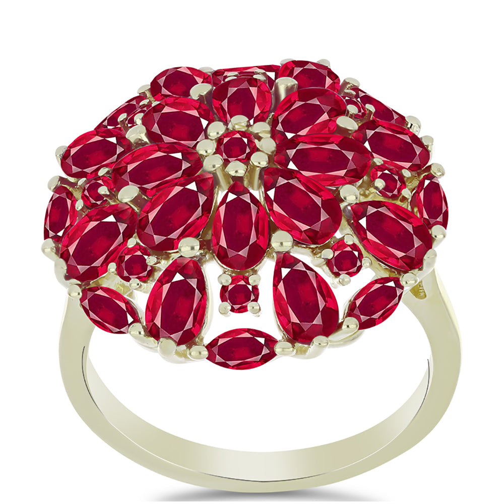 Inel din Argint 925 Placat cu Aur ( 4.33 grame ) cu Rubin Malagasy 6.39 Carate 3 