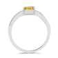 Inel din Argint 925 ( 1.75 grame ) cu Citrin Ural și Topaz Alb 0.9 Carate