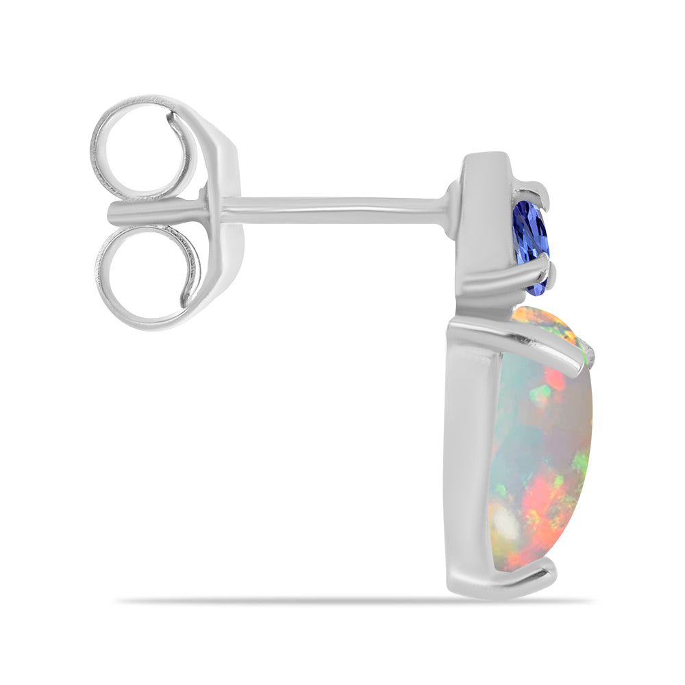 Cercei din Argint 925 ( 1.47 grame ) cu Tanzanit și Opal Etiopian Lega Dembi 1.67 Carate 2 