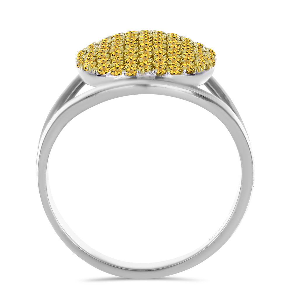 Inel din Argint 925 Placat cu Aur de 2 tonuri ( 5.69 grame ) cu Citrin Ural 1.84 Carate