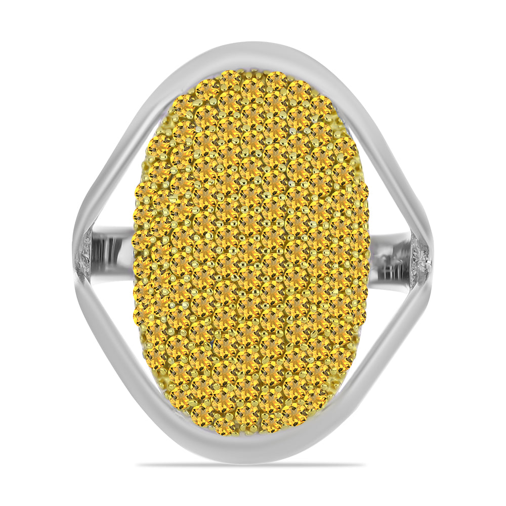 Inel din Argint 925 Placat cu Aur de 2 tonuri ( 5.69 grame ) cu Citrin Ural 1.84 Carate