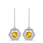 Cercei din Argint 925 ( 2.61 grame ) cu Citrin Ural și Topaz Alb 1.05 Carate