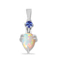 Pandantiv din Argint 925 ( 0.82 grame ) cu Tanzanit și Opal Etiopian Lega Dembi 0.73 Carate