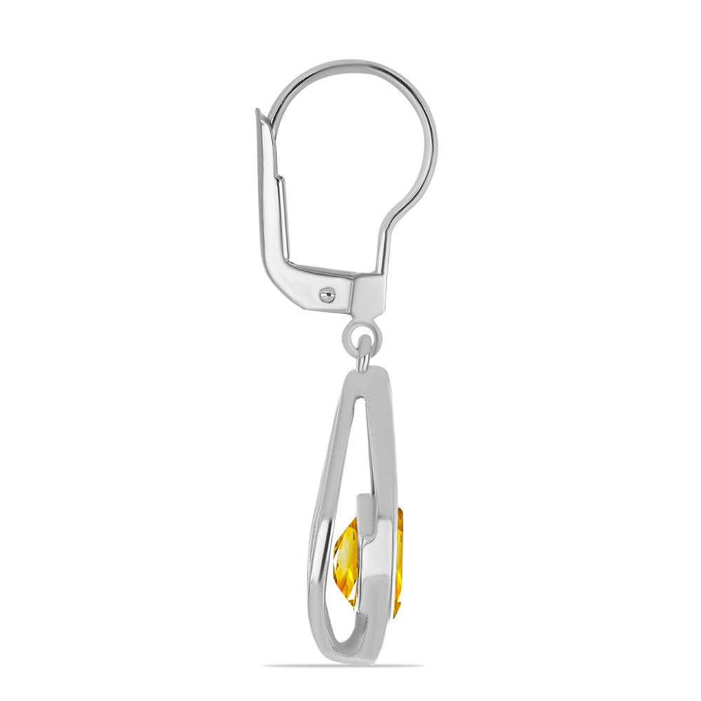 Cercei din Argint 925 ( 2.9 grame ) cu Citrin Ural 2.31 Carate 2 