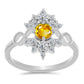 Inel din Argint 925 ( 2.79 grame ) cu Citrin Ural și Topaz Alb 1.08 Carate