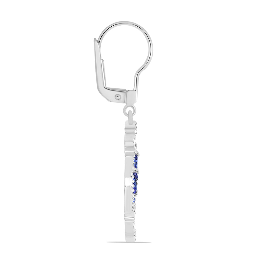 Cercei din Argint 925 ( 3.81 grame ) cu Tanzanit 0.98 Carate