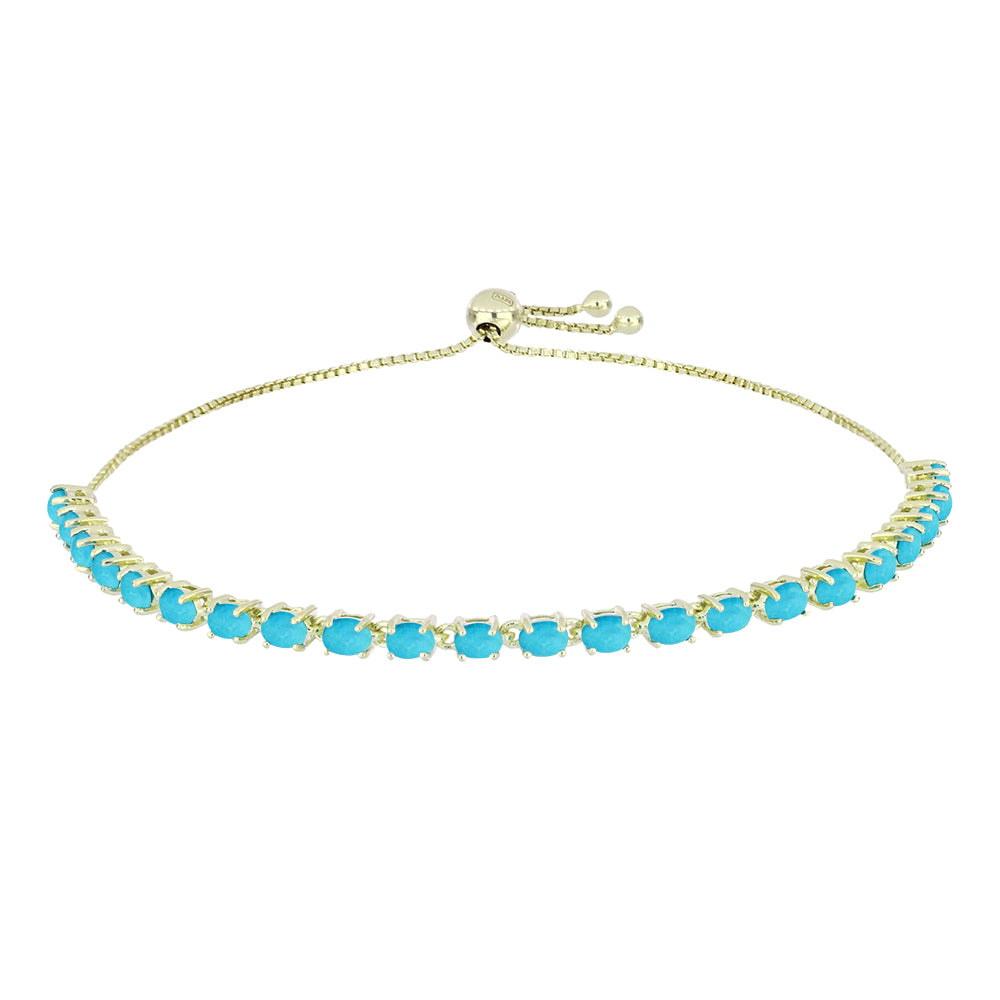 Brățară din Argint 925 Placat cu Aur ( 6.02 grame ) cu Turcoaz ”Frumoasa Adormită” 2.93 Carate