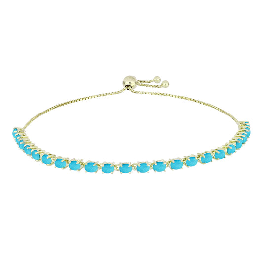 Brățară din Argint 925 Placat cu Aur ( 6.02 grame ) cu Turcoaz ”Frumoasa Adormită” 2.93 Carate